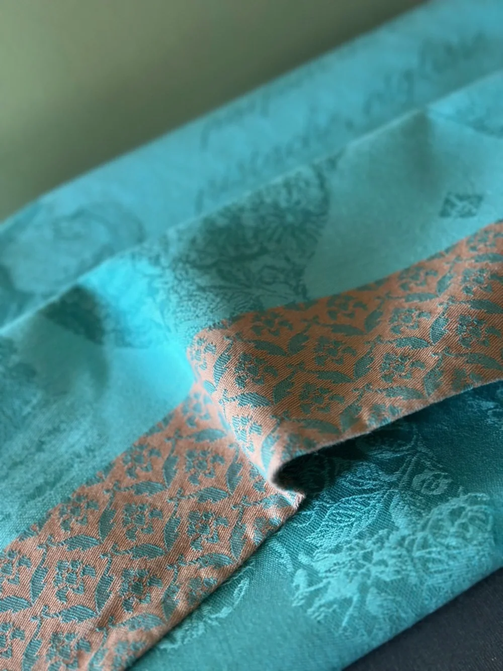 Jacquard Francais Teal and Copper Jacquard Tea Towel
